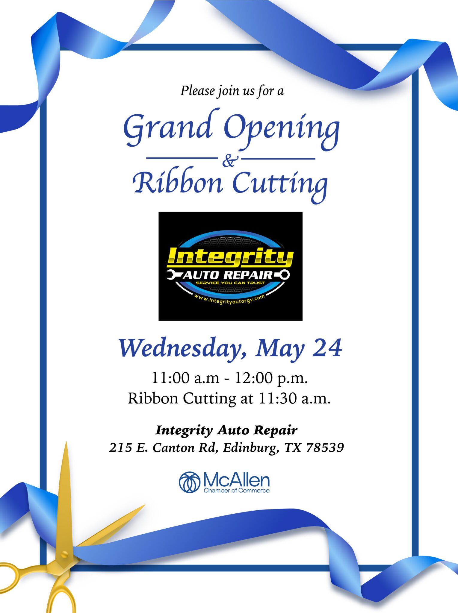 Integrity Auto Repair Grand Opening & Ribbon Cutting - McAllen Chamber ...
